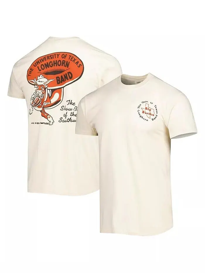 Мужская кремовая футболка Texas Longhorns Hyperlocal Image One — бежевый