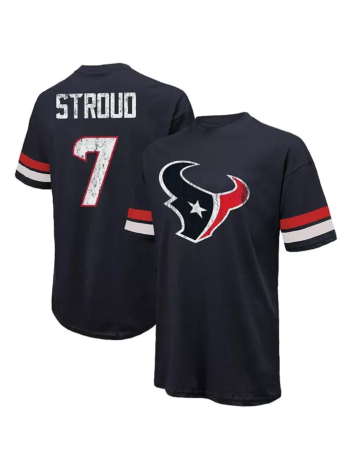Футболка мужская Threads C.J. Stroud Houston Texans с номером и именем, оверсайз