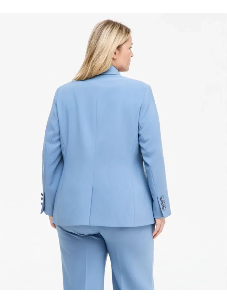 Блейзер с лацканами и одной пуговицей Anne Klein — изображение 3 из 4, синий