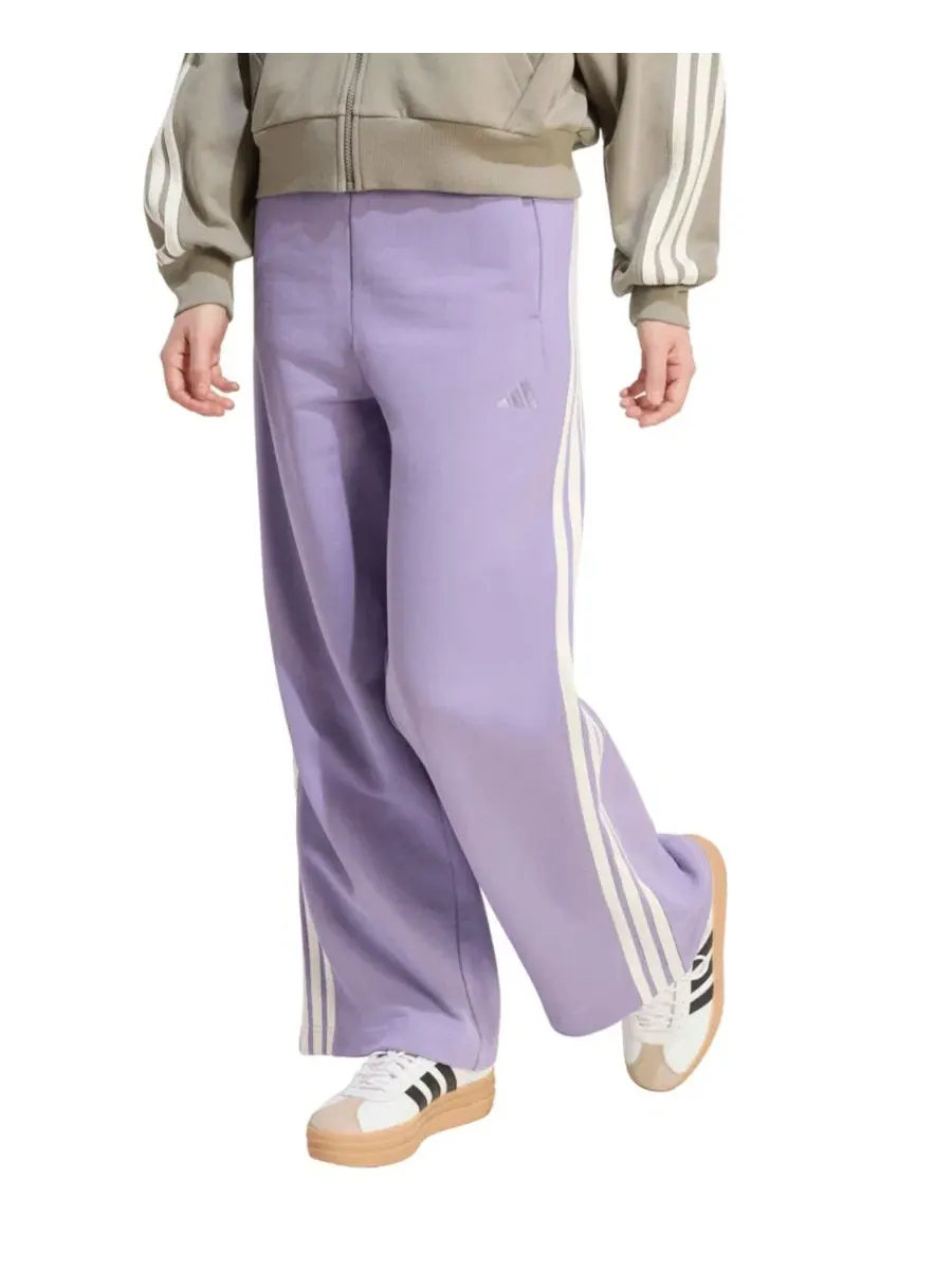 Штаны спортивные с широкими штанинами, французский футер, Adidas Kit 3-Stripes Wide Pant adidas