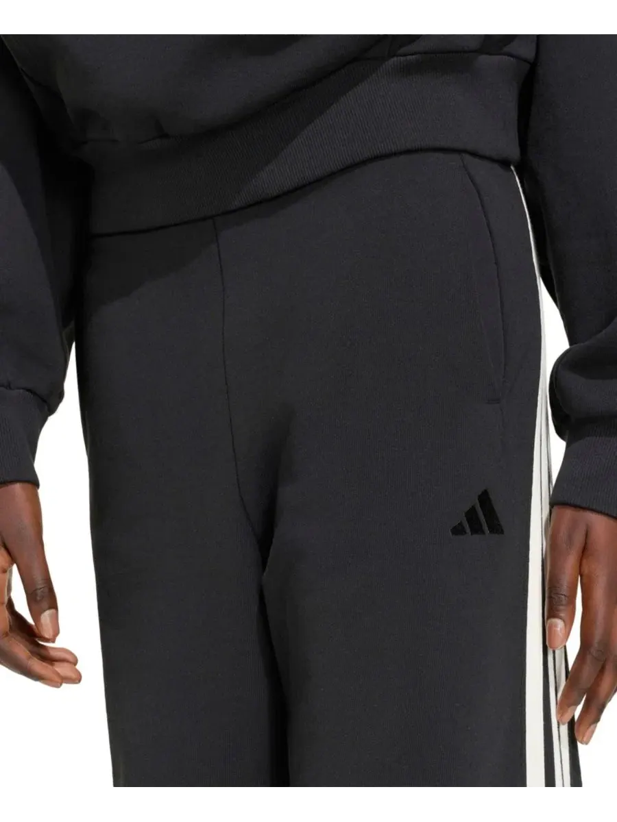 Широкие спортивные брюки с лампасами adidas Kit 3-Stripes Wide Pant — изображение 3 из 6, черный/белый