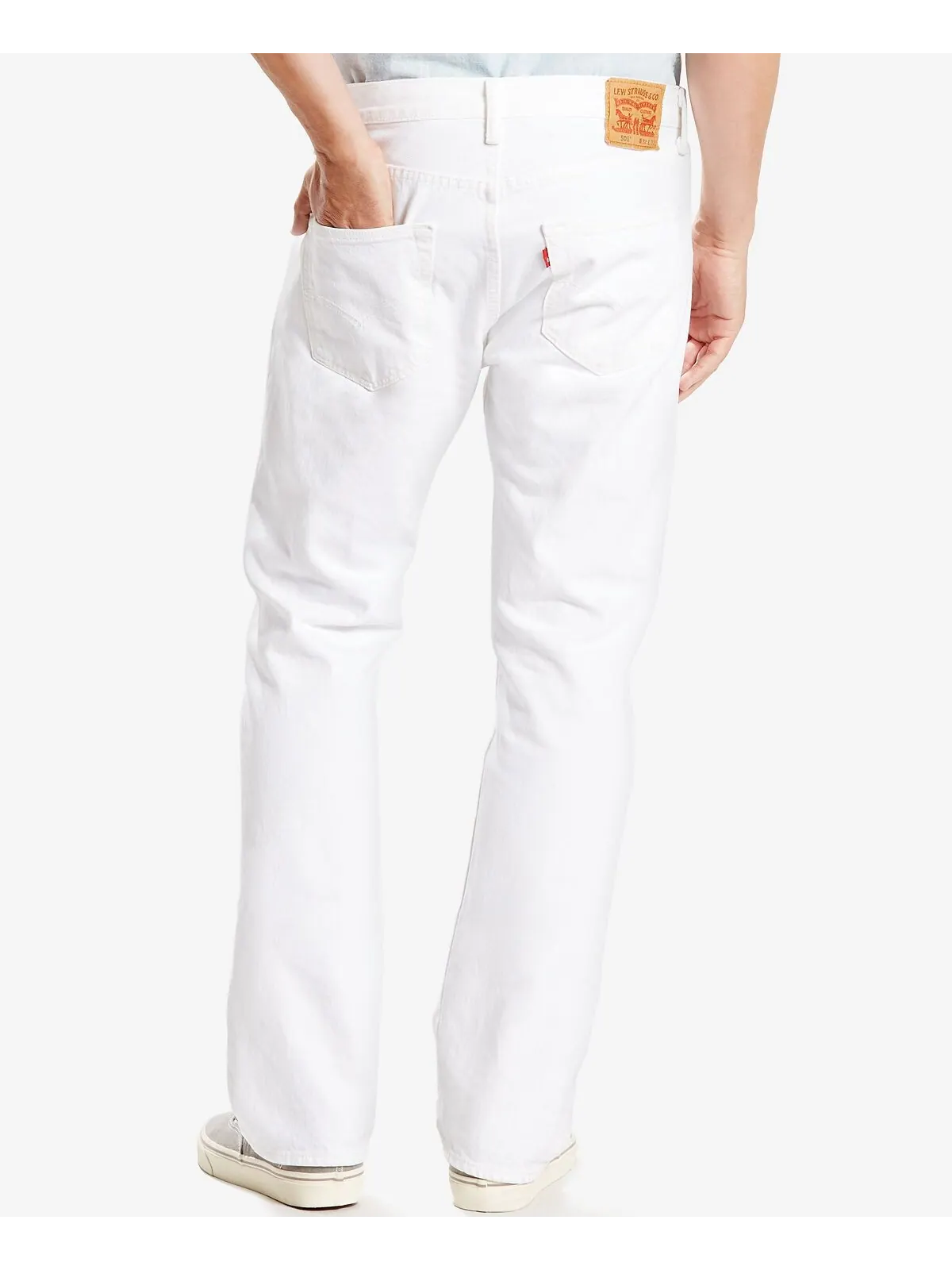 Мужские джинсы Levi’s 501 Regular-Fit Button Fly Non-Stretch — изображение 2 из 3, белый