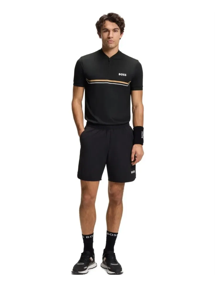 Поло из полиэстера с молнией, Slim Fit Hugo Boss — изображение 4 из 5, черный