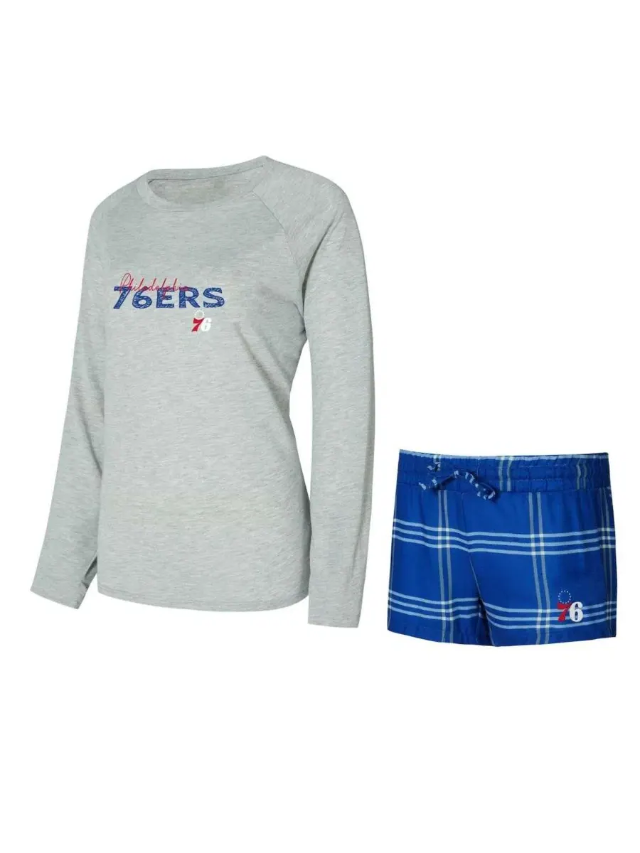 Комплект лонгслив и шорты с принтом Philadelphia 76ers Concepts Sport