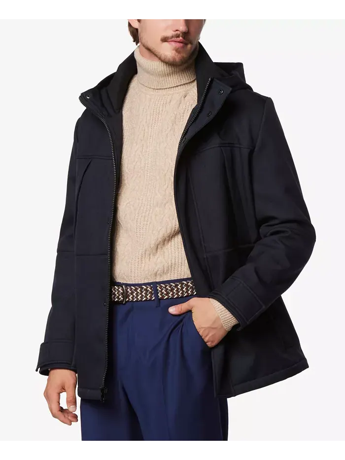 Мужская утепленная парка с капюшоном Tompkins Micro-Houndstooth на флисовой подкладке Marc New York — изображение 3 из 4