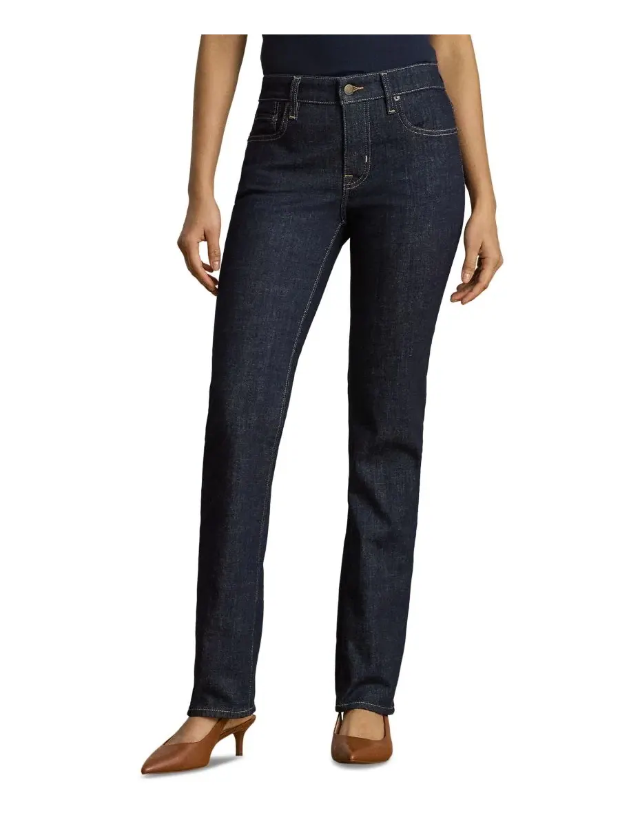 Джинсы прямого кроя с заниженной талией, Petite Mid-Rise Straight Cut Jeans Lauren Ralph Lauren