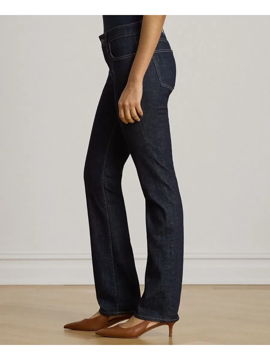 Джинсы прямого кроя с заниженной талией, Petite Mid-Rise Straight Cut Jeans Lauren Ralph Lauren — изображение 3 из 6, красный