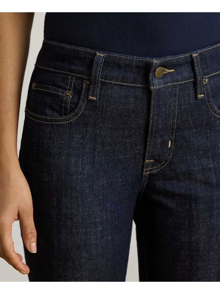 Джинсы прямого кроя с заниженной талией, Petite Mid-Rise Straight Cut Jeans Lauren Ralph Lauren — изображение 4 из 6, красный