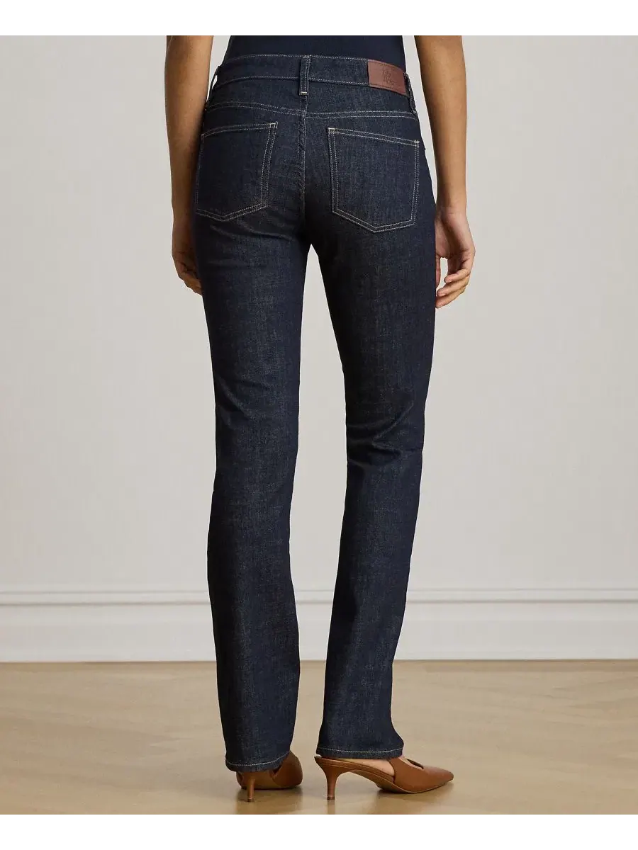 Джинсы прямого кроя с заниженной талией, Petite Mid-Rise Straight Cut Jeans Lauren Ralph Lauren — изображение 5 из 6, красный