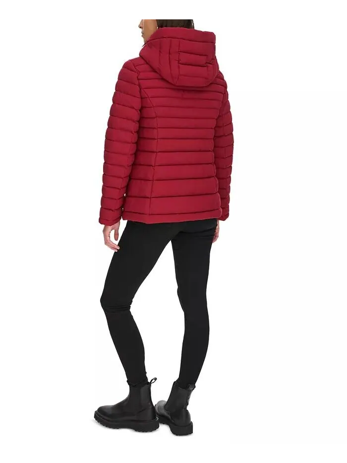 Женское складное стеганое пальто с капюшоном Tommy Hilfiger — изображение 7 из 8, красный
