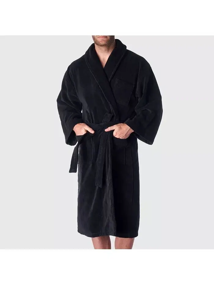 Халат Alpine Swiss Pure Cotton — изображение 2 из 6, черный