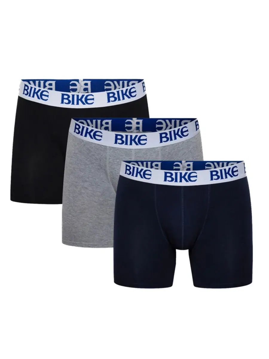 Комплект трусов-боксеров с контурной поддержкой, 3 шт BIKE Athletic — изображение 1 из 7, черный/серый/темно-синий