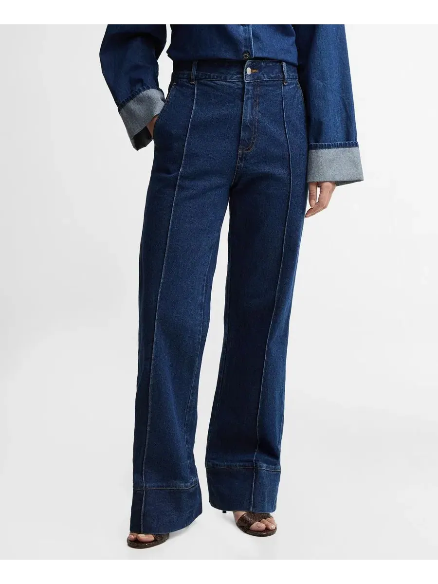 Джинсы с высокой посадкой клеш, с защипами Barbour