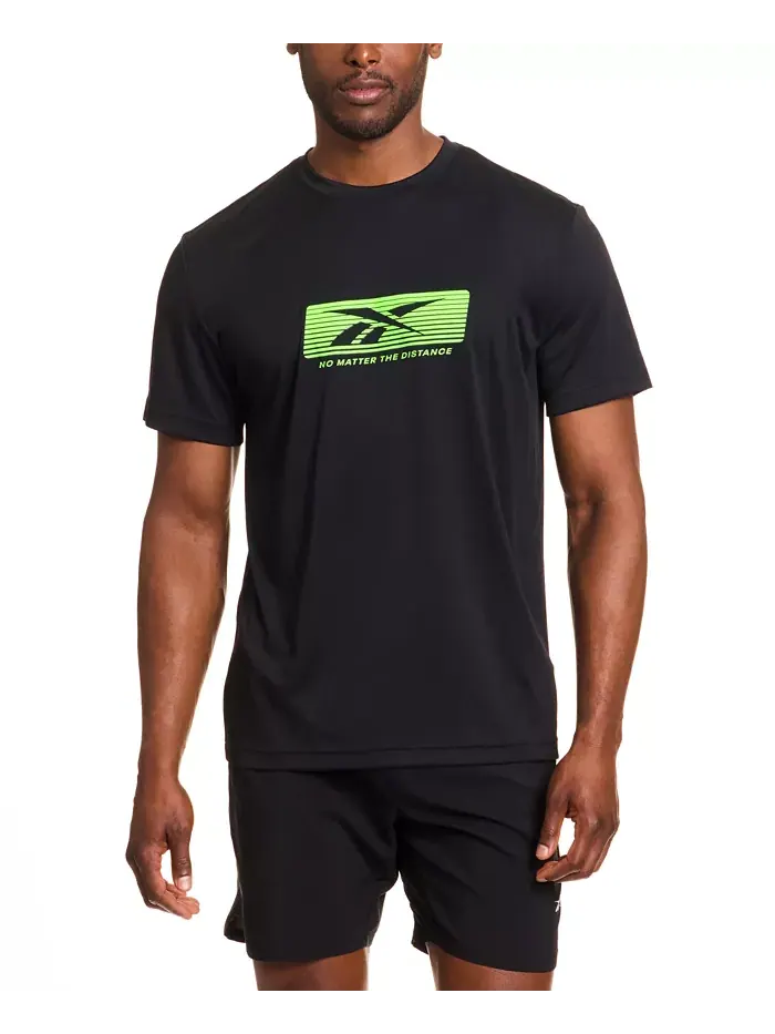 Футболка с коротким рукавом и принтом для бега Distance Reebok