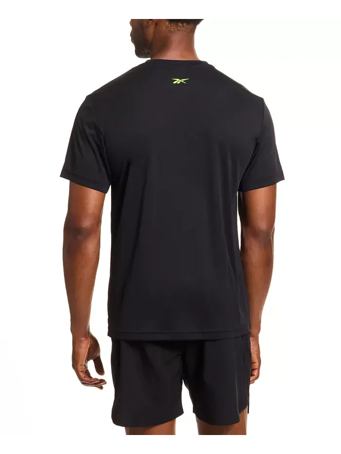 Футболка с коротким рукавом и принтом для бега Distance Reebok — изображение 2 из 3, черный