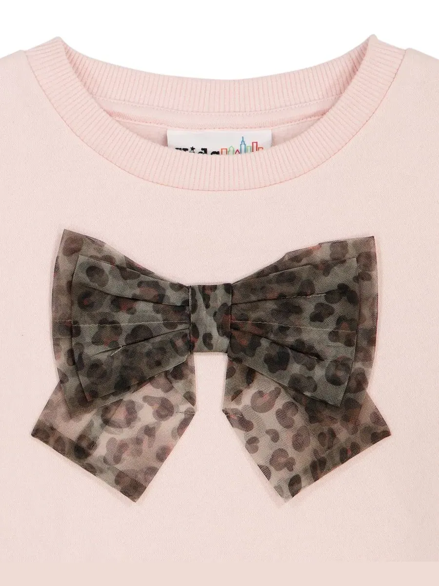Комплект из свитшота и юбки с леопардовым принтом, модель Animal Print Kids Headquarters — изображение 8 из 9, розовый