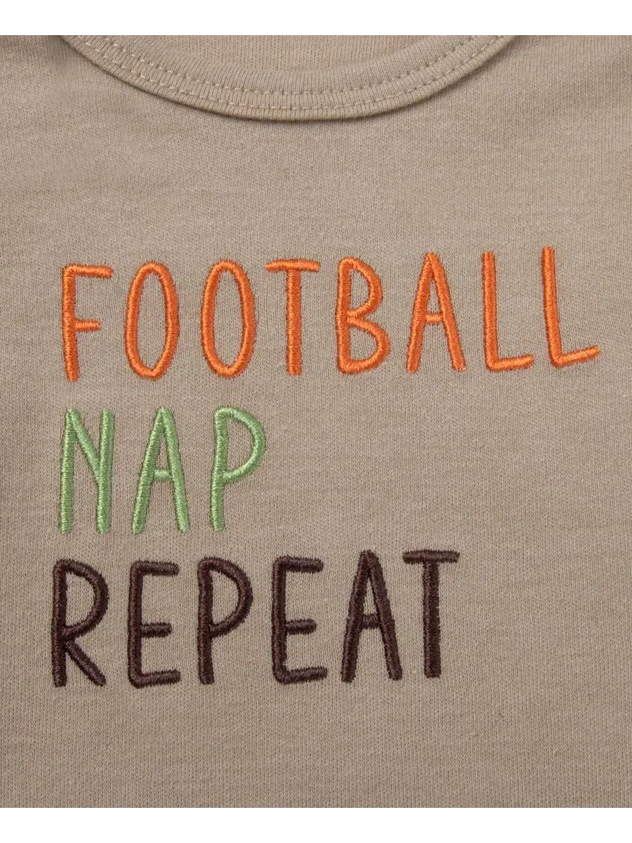 Комплект из 4 предметов для малыша Football Nap Repeat Baby Essentials — изображение 3 из 4, бежевый