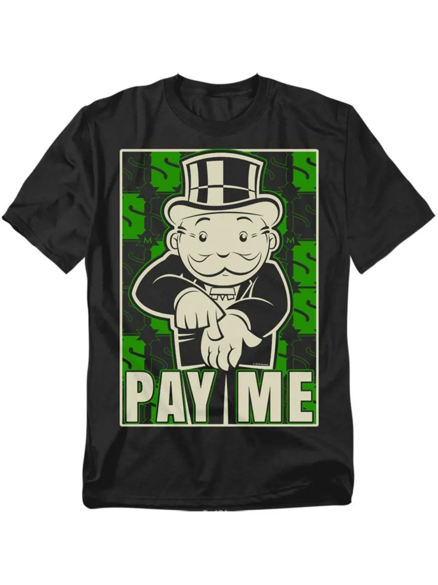 Футболка Big & Tall Pay Me Monopoly — черный