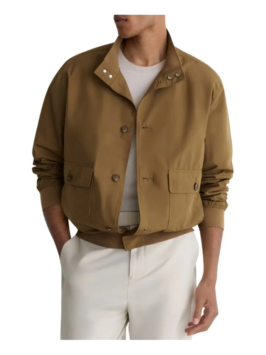 Куртка-бомбер с воротником-стойкой Latent Button Through Technical Shorts Jacket REISS