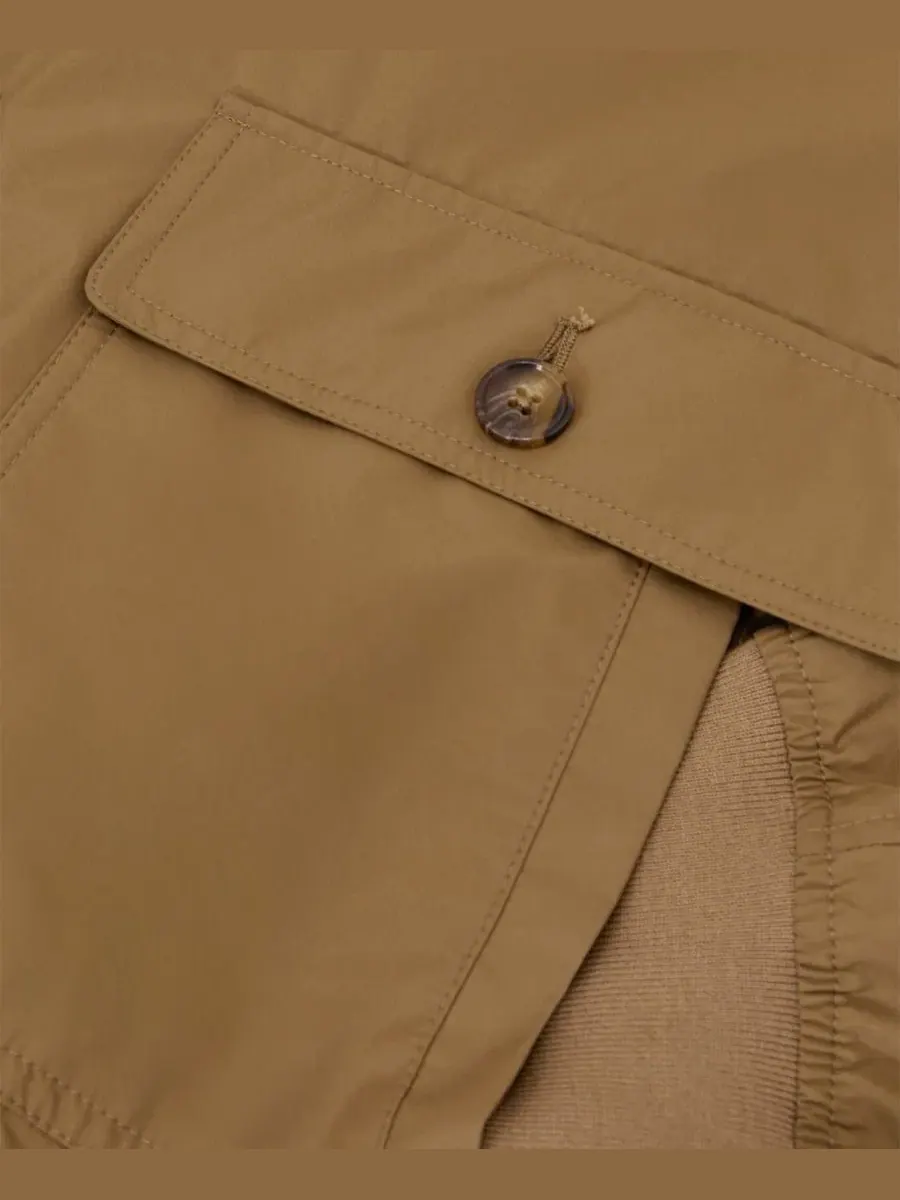 Куртка-бомбер с воротником-стойкой Latent Button Through Technical Shorts Jacket REISS — изображение 3 из 5, коричневый