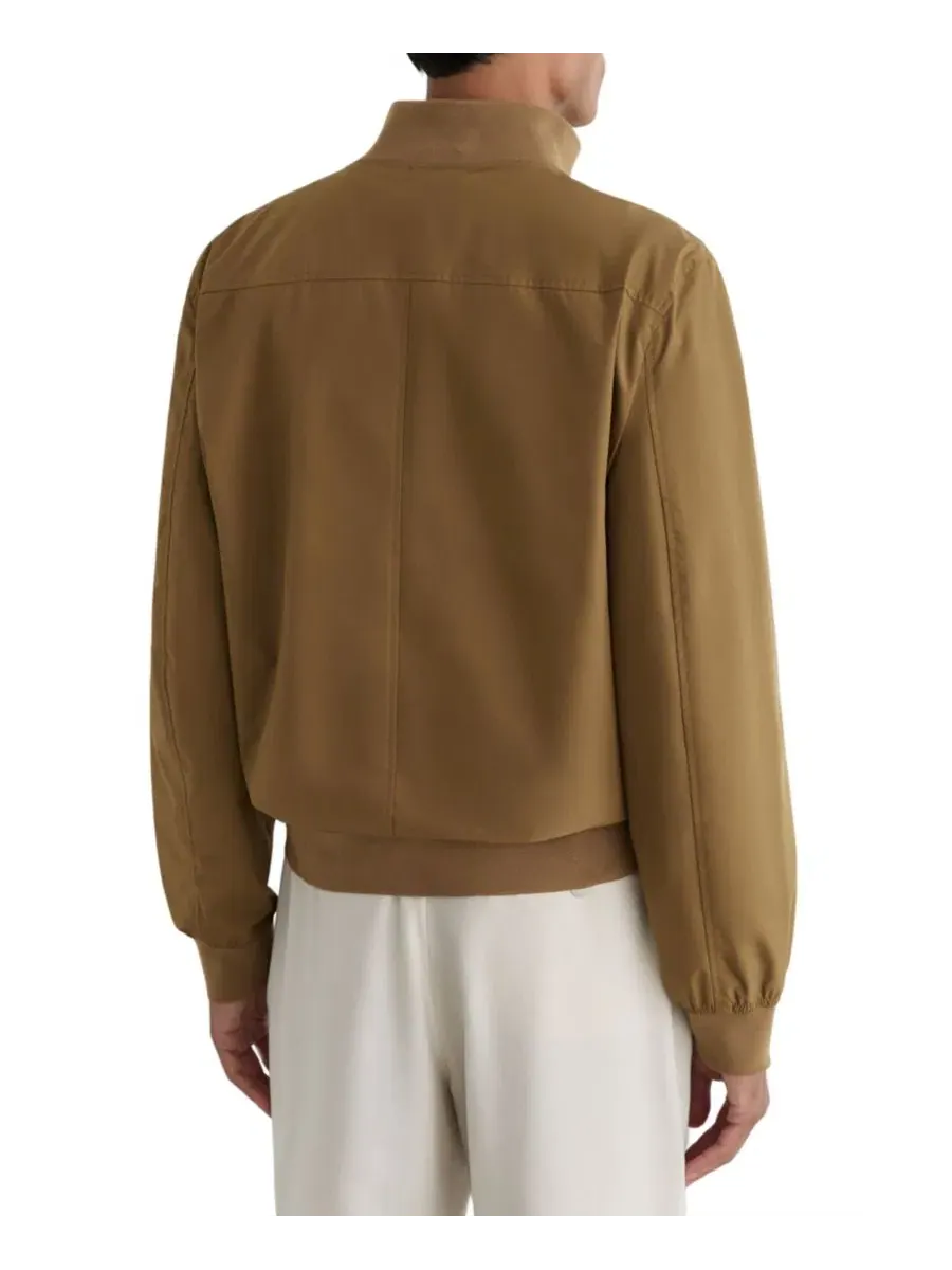 Куртка-бомбер с воротником-стойкой Latent Button Through Technical Shorts Jacket REISS — изображение 4 из 5, коричневый