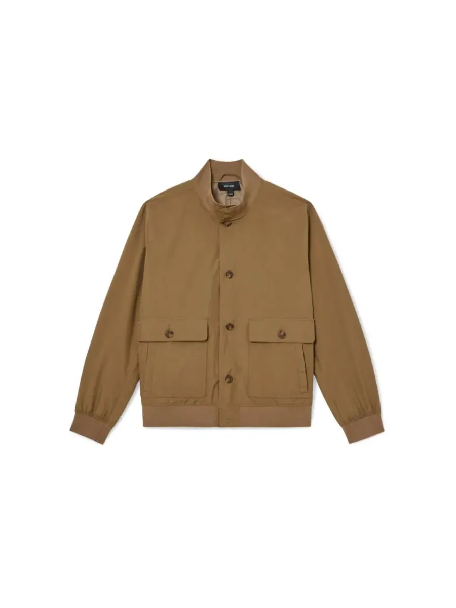 Куртка-бомбер с воротником-стойкой Latent Button Through Technical Shorts Jacket REISS — изображение 5 из 5, коричневый