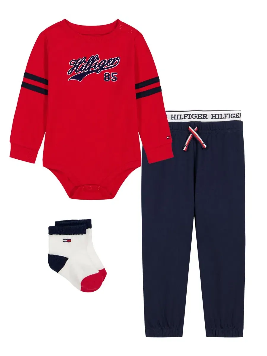 Комплект из 3 предметов: боди с длинным рукавом, брюки и носки Tommy Hilfiger