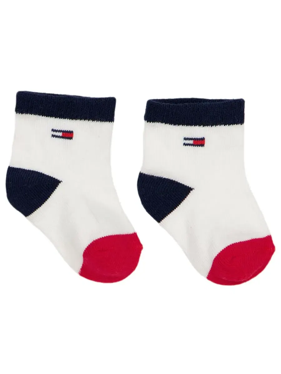 Комплект из 3 предметов: боди с длинным рукавом, брюки и носки Tommy Hilfiger — изображение 3 из 7, красный/темно-синий