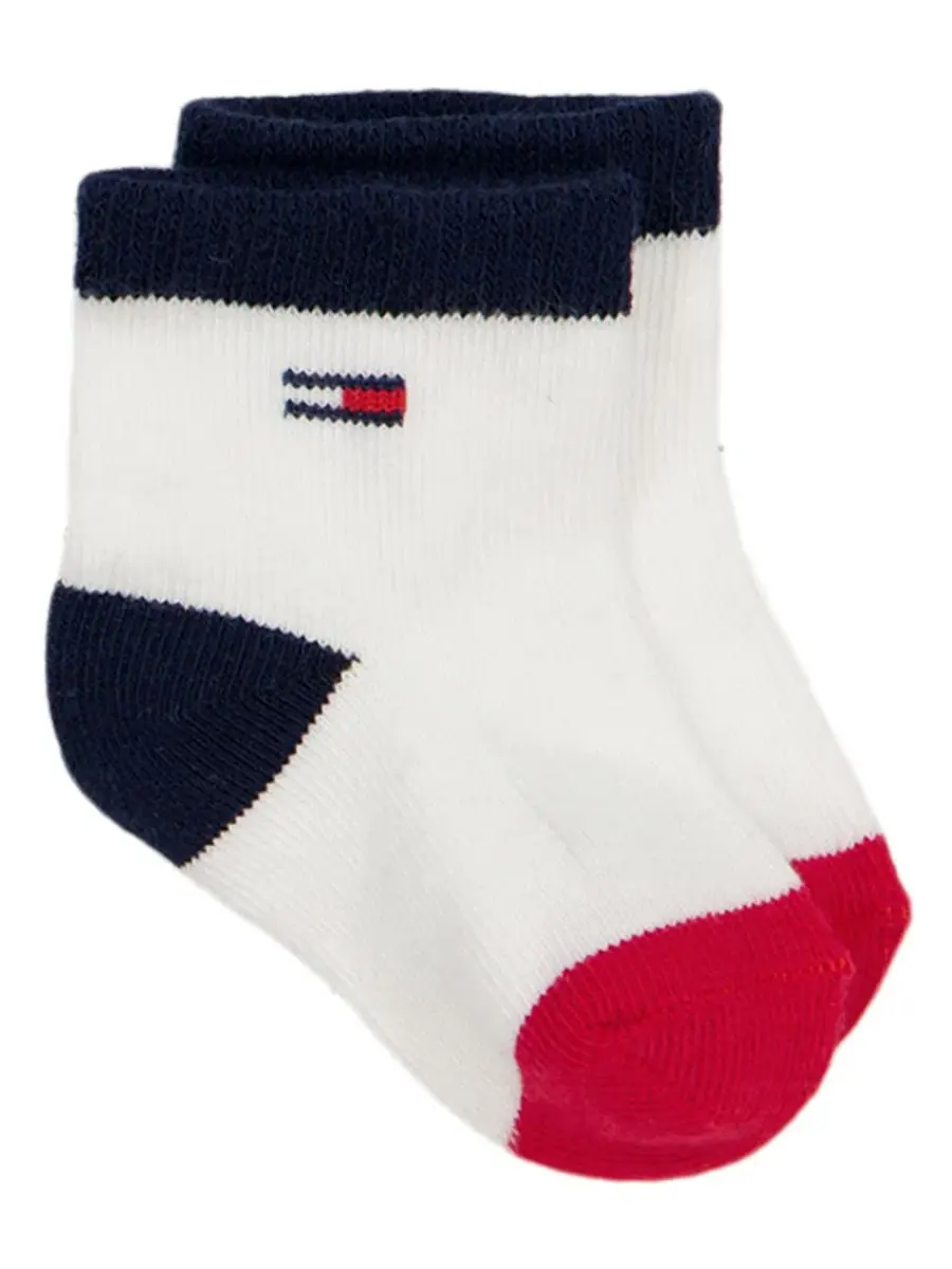 Комплект из 3 предметов: боди с длинным рукавом, брюки и носки Tommy Hilfiger — изображение 4 из 7, красный/темно-синий