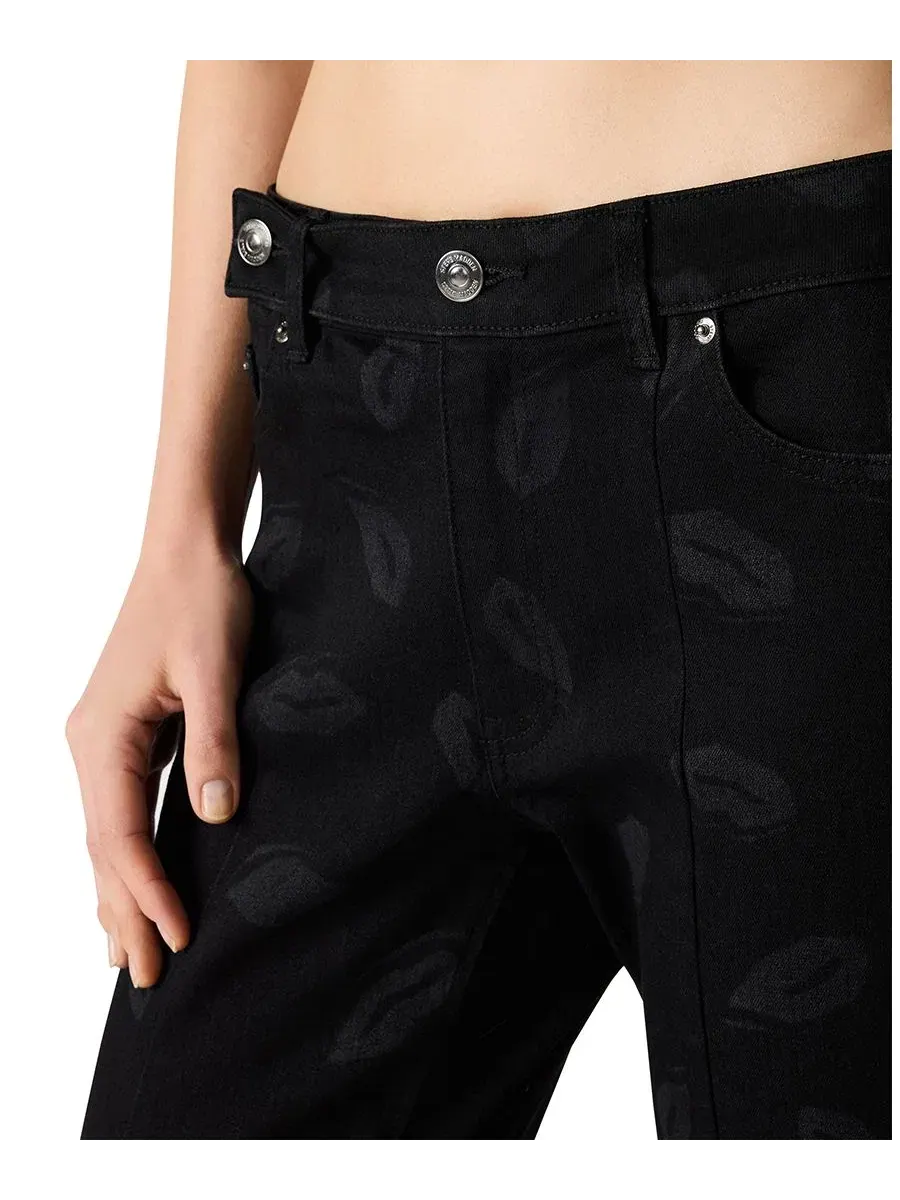Джинсы прямого кроя с принтом Kiss Lip Steve Madden — изображение 4 из 5, черный