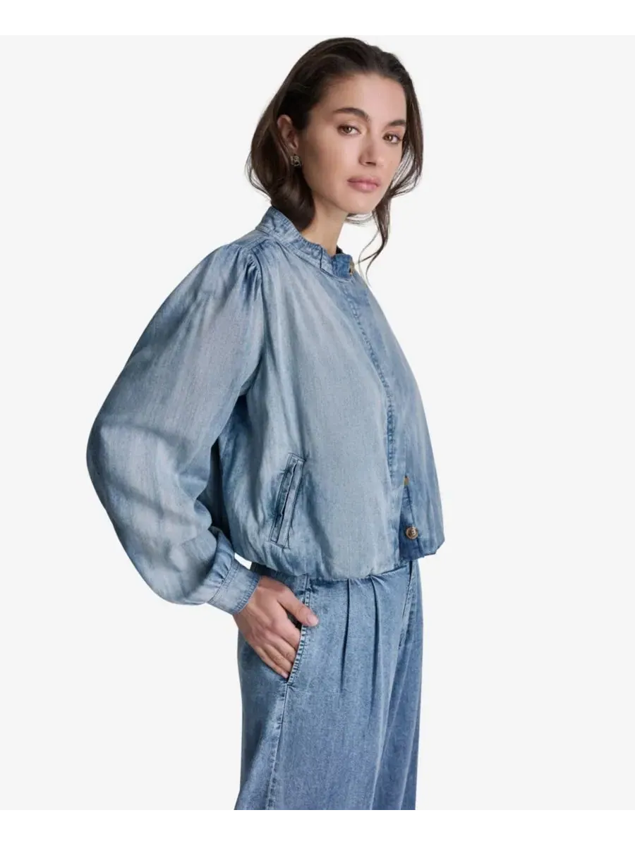 Жакет с объемными рукавами и воротником BCBG — изображение 3 из 7, синий