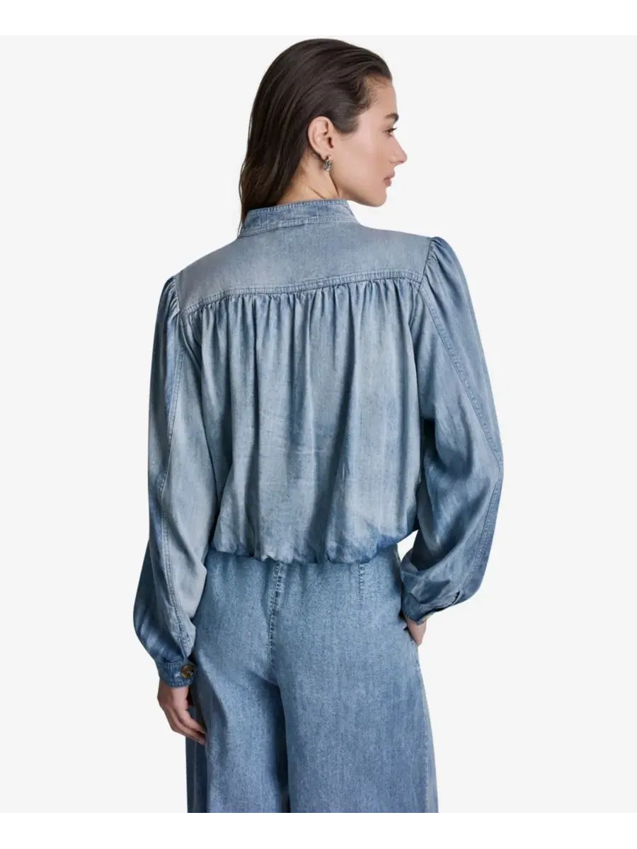 Жакет с объемными рукавами и воротником BCBG — изображение 4 из 7, синий