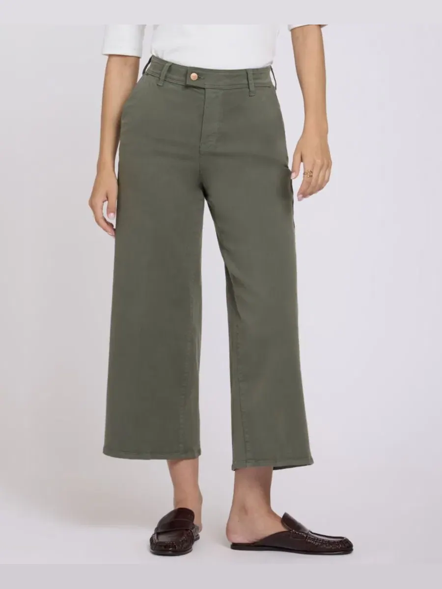 Джинсы-клеш с высокой посадкой Mona Wide-Leg Trouser Ankle NYDJ — изображение 2 из 5, зеленый