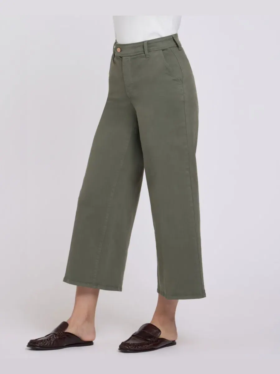 Джинсы-клеш с высокой посадкой Mona Wide-Leg Trouser Ankle NYDJ — изображение 3 из 5, зеленый