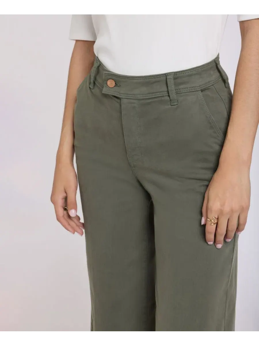 Джинсы-клеш с высокой посадкой Mona Wide-Leg Trouser Ankle NYDJ — изображение 4 из 5, зеленый
