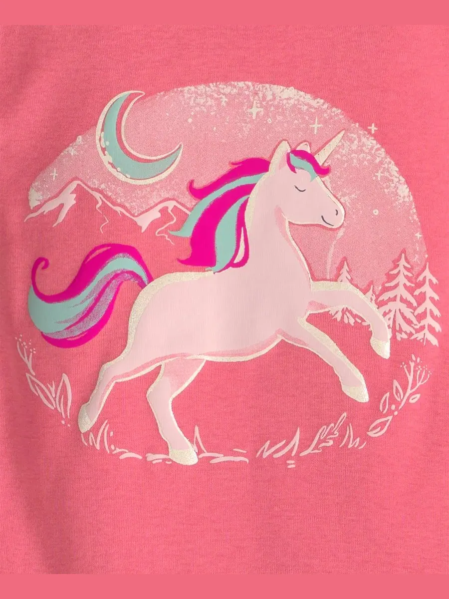 Комплект пижам с длинным рукавом Unicorn 4 предмета Carter's — изображение 2 из 5, розовый
