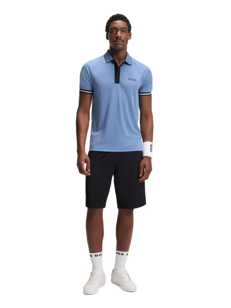 Поло с коротким рукавом Slim Fit Hugo Boss — изображение 4 из 5, синий