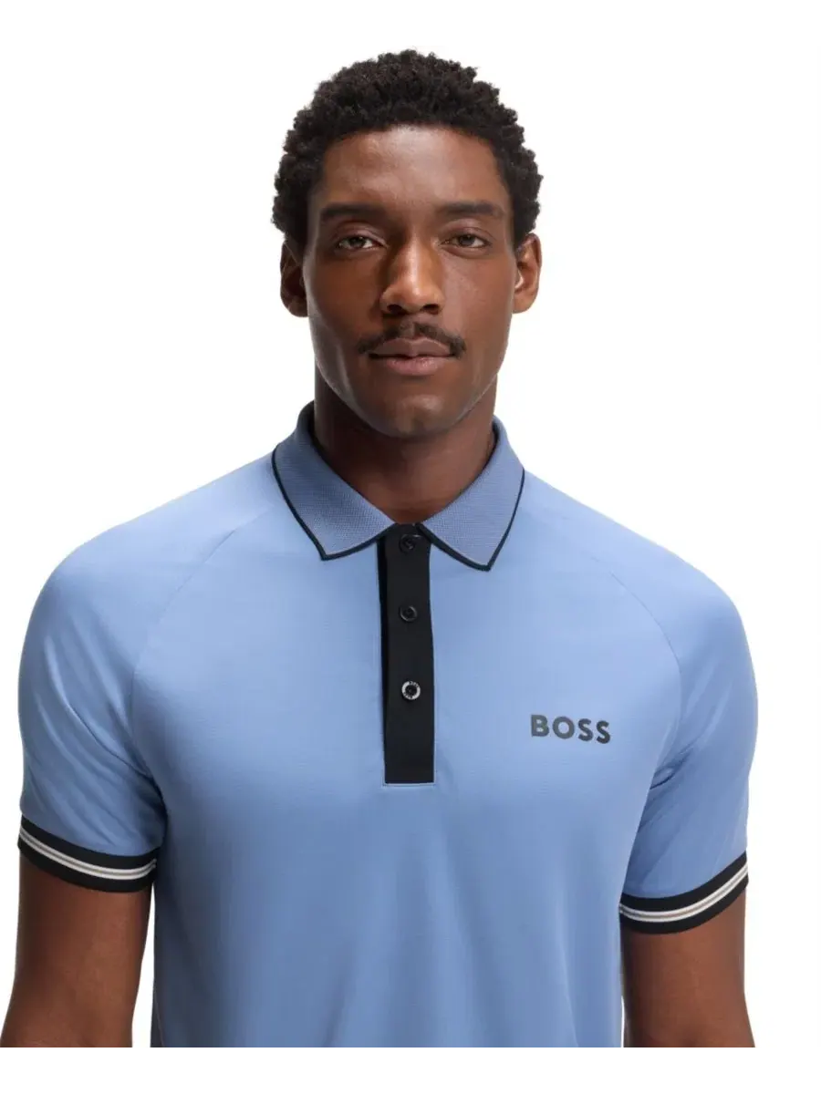 Поло с коротким рукавом Slim Fit Hugo Boss — изображение 5 из 5, синий
