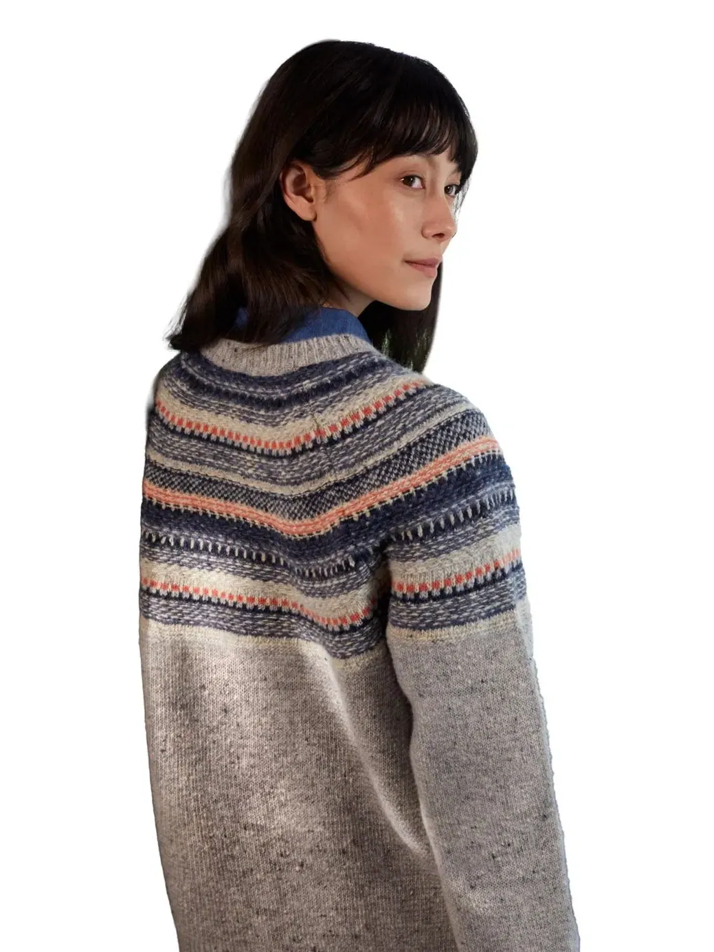 Свитер с кокеткой и узором Stitchy Stripe Celtic & Co. — изображение 2 из 8, мульти
