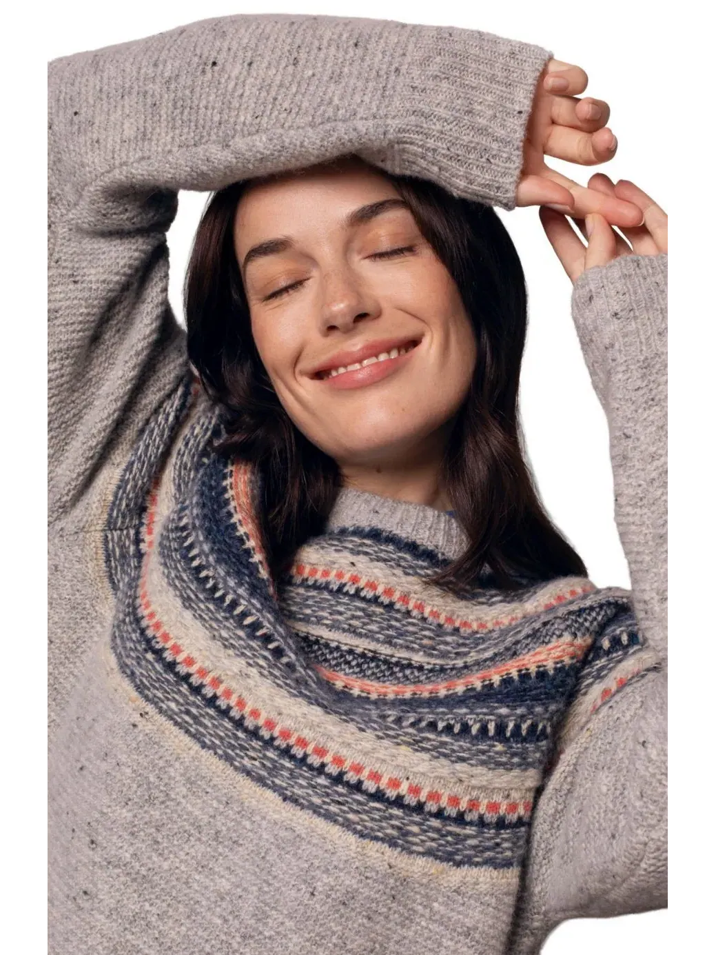 Свитер с кокеткой и узором Stitchy Stripe Celtic & Co. — изображение 4 из 8, мульти
