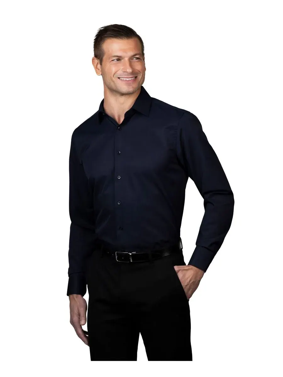 Рубашка с воротником-стойкой, slim fit Ben Sherman — изображение 2 из 3, темно-синий