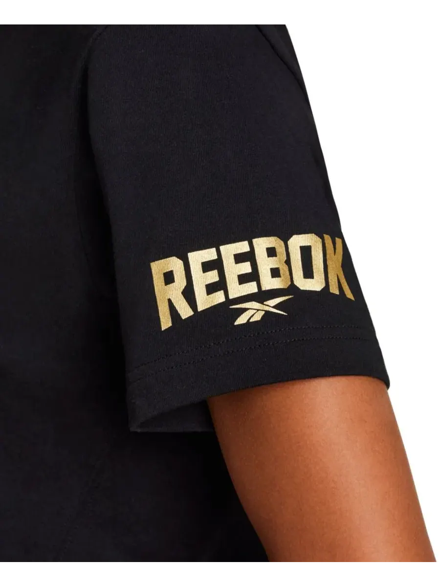 Женская укороченная футболка с баскетбольным принтом Reebok — изображение 6 из 7, черный