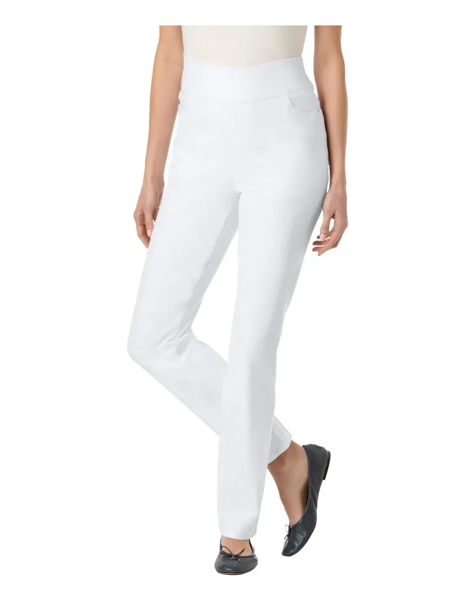Женские джинсы Within Tall Flex-Fit Pull-On Straight-Leg Gap-Free Stretch Denim Jeans Woman Within