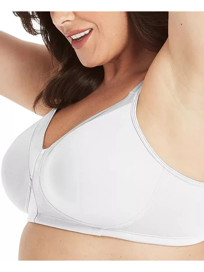 Бюстгальтер Full Figure 18 Hour Sleek & Smooth Wireless 4803, только онлайн Playtex — изображение 3 из 10, белый