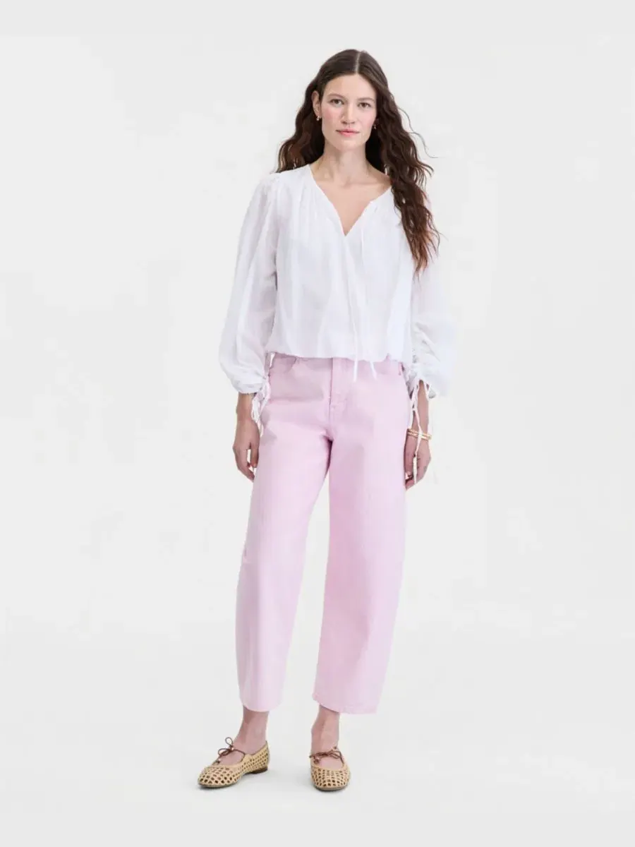 Джинсы с высокой посадкой и багги-кроем Cradle Pink On 34th