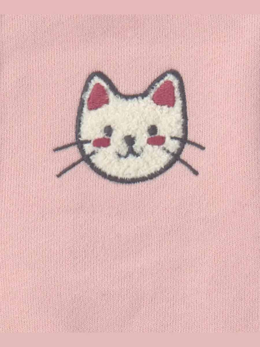 Комплект из 3 предметов: куртка-бомбер, топ и брюки Cat French Terry Carter's — изображение 3 из 7, розовый/белый
