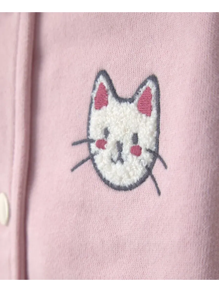 Комплект из 3 предметов: куртка-бомбер, топ и брюки Cat French Terry Carter's — изображение 5 из 7, розовый/белый