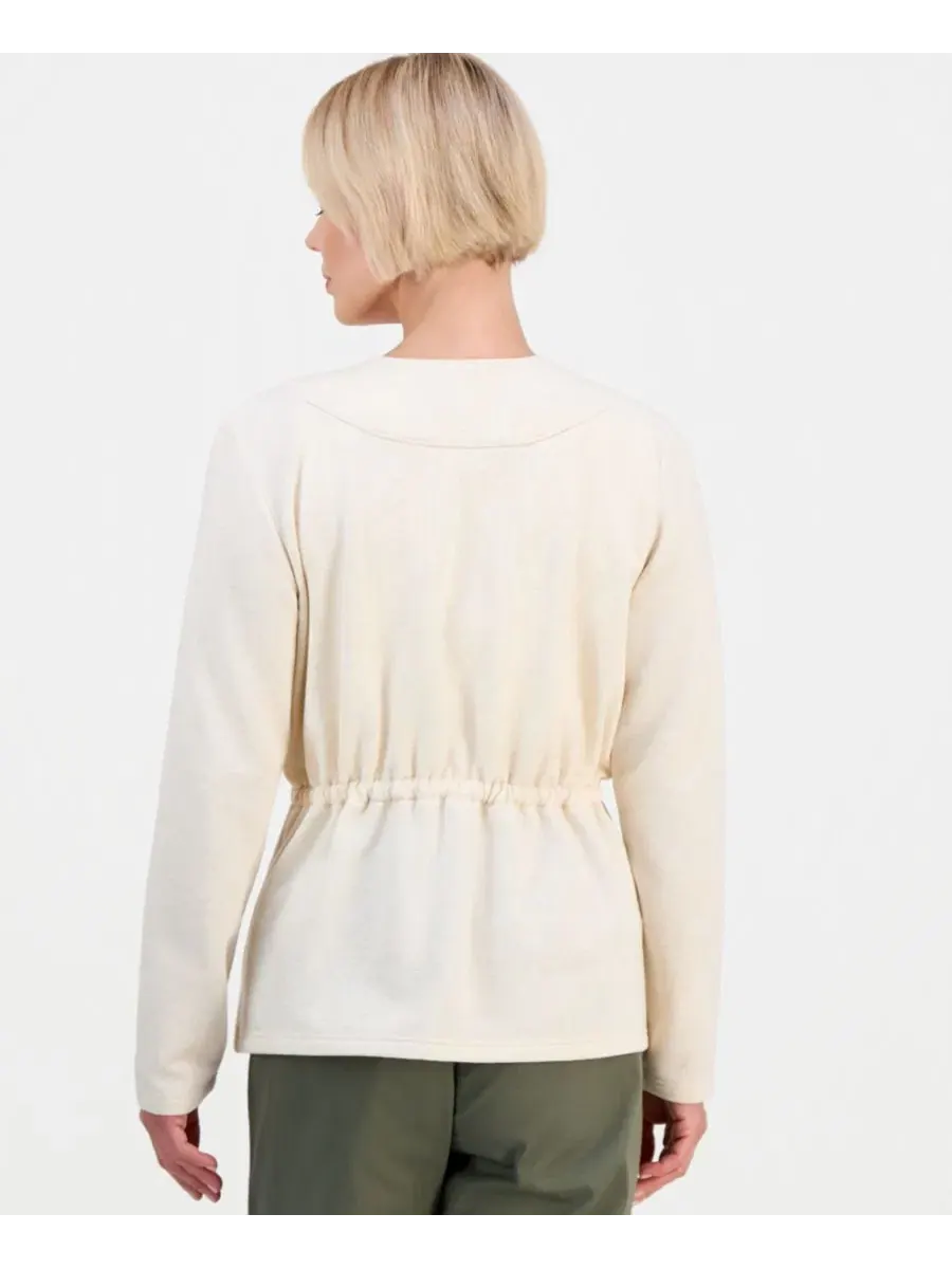 Жакет с завязками на лацкане LuxLounge Tied-Lapel Knit Jacket Style & Co — изображение 2 из 4, овсяный