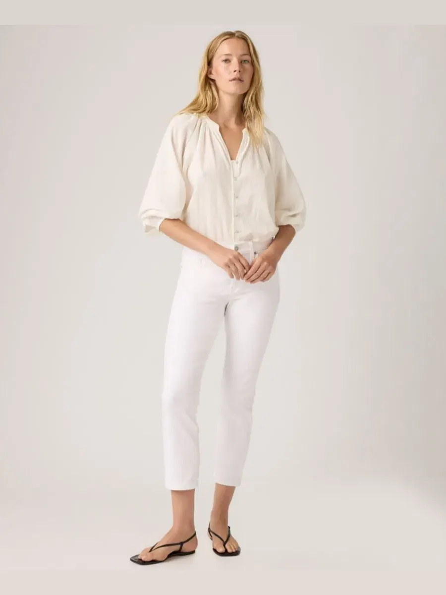 Джинсы прямого кроя скинни Classic Mid-Rise Ankle Straight-Leg Levi's — изображение 2 из 4, белый