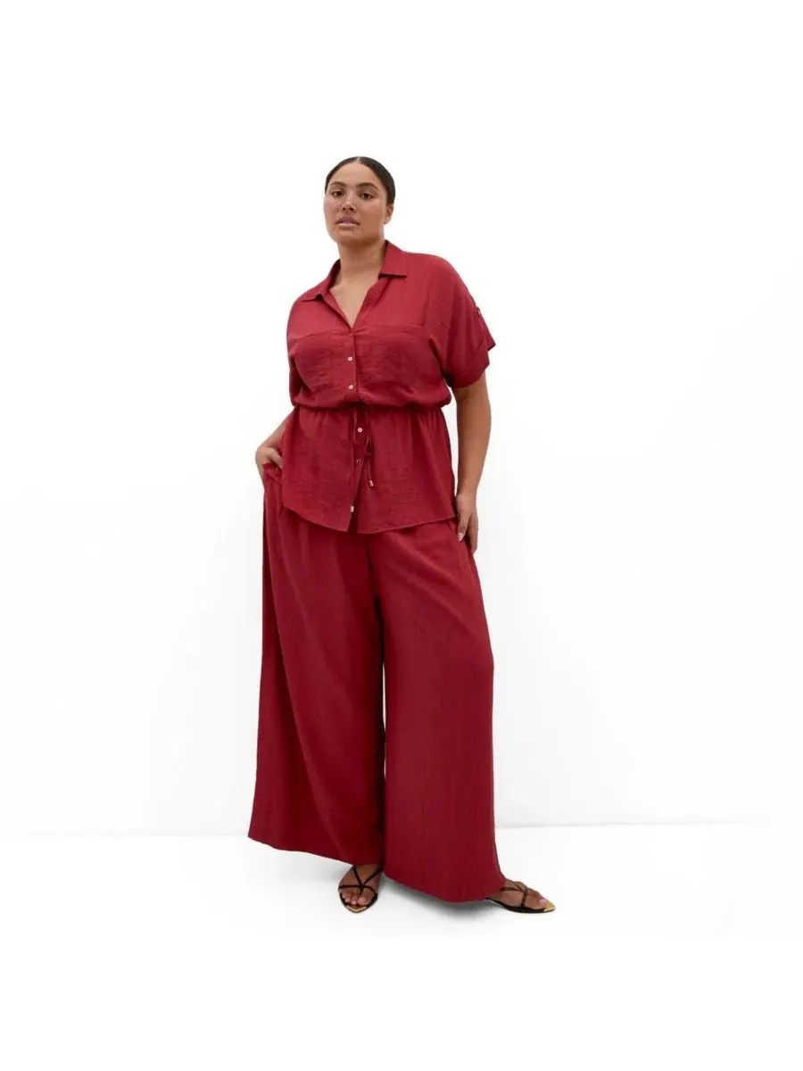 Блузка с завязкой на талии Aria Cinched Shirt, City Chic — изображение 3 из 3, сиенна
